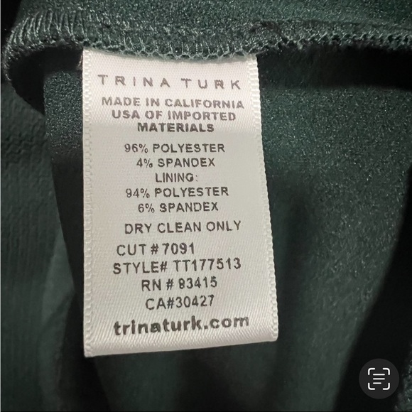 Trina Turk Green Off the Shoulder Bell Sleeve Mini Dress, New with Tags - Picture 6 of 6